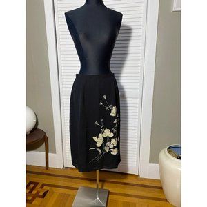 1990s Y2K Jones New York Silk Skirt Floral Silkscreen 6